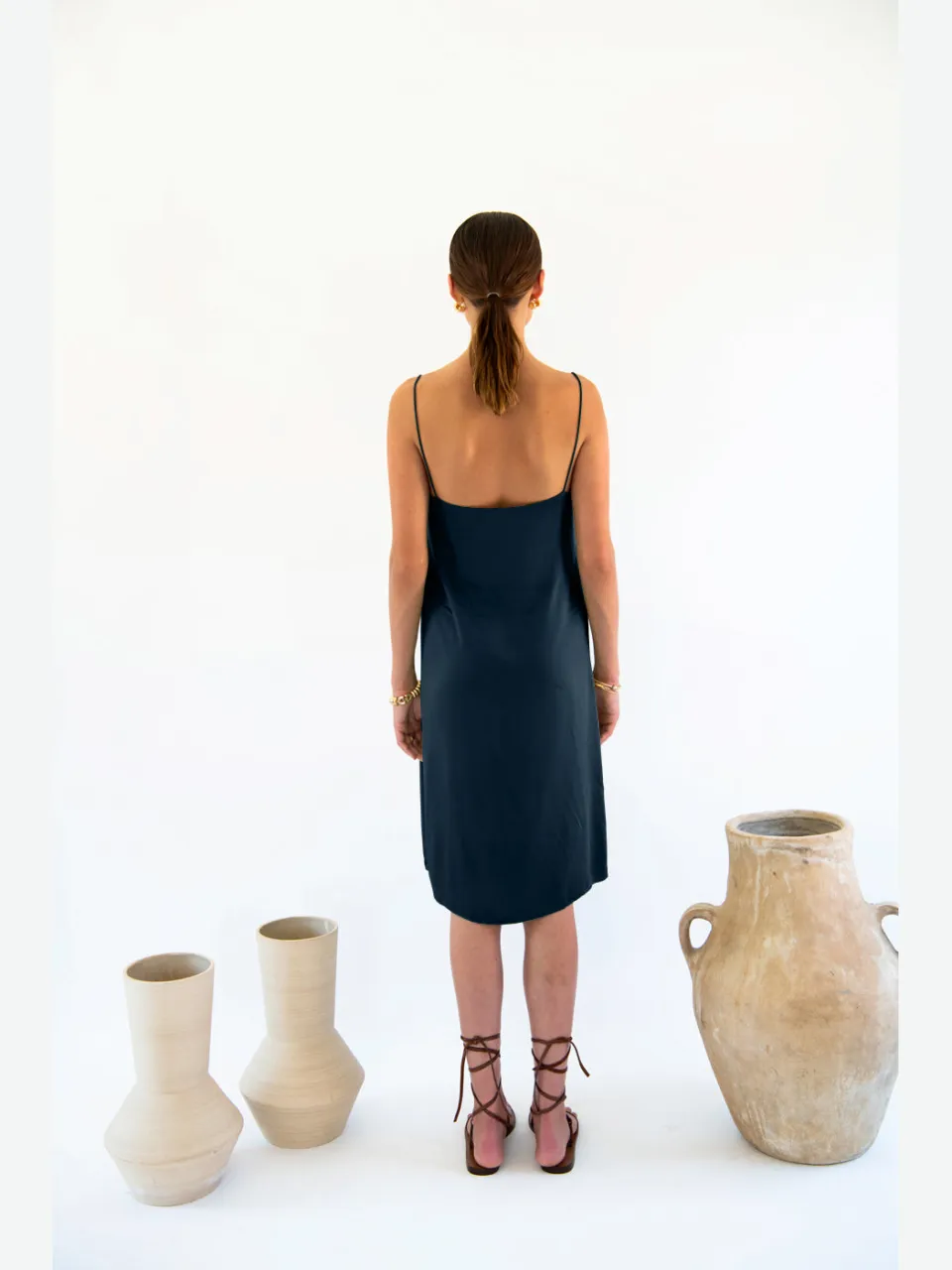 Neu Nomads dames vegan Slipdress Julianne Boxy Middernachtblauw extra donkerblauw, foto 2