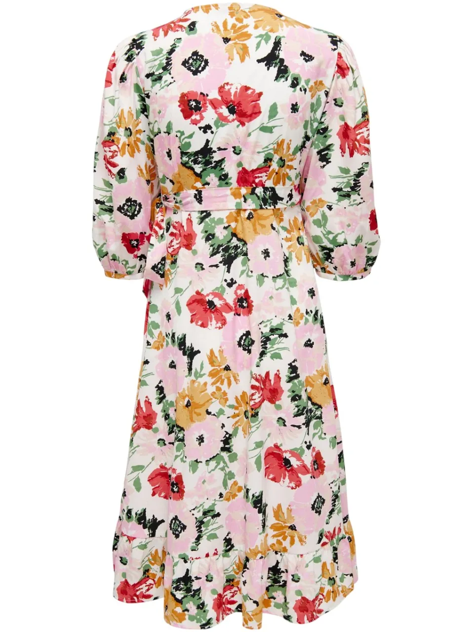 Only Dames/Dames Puff Sleeve Wrap Dress (Wolkendanser) wit, foto 2