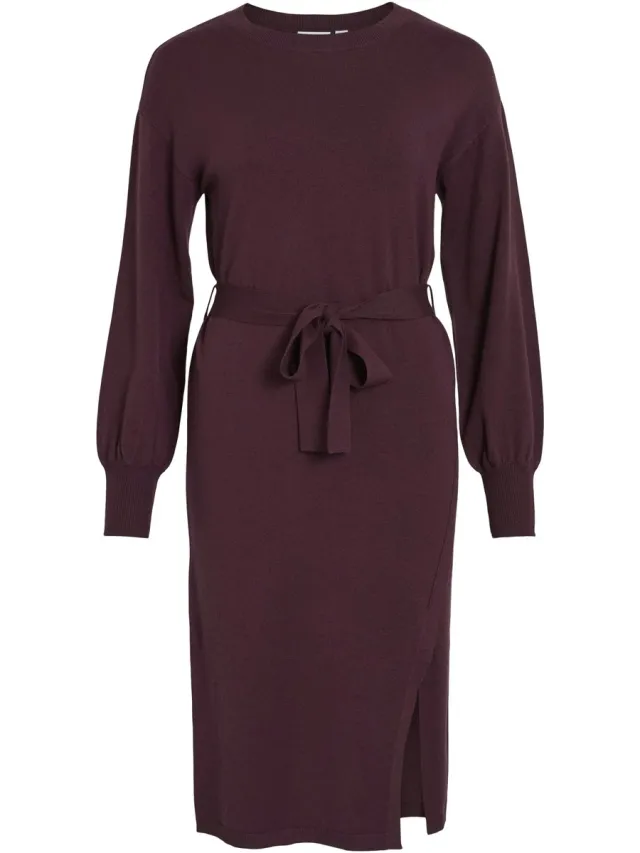 Vila VIRICKY L/S BELTED KNIT DRESS /KA - Dames - Maxi jurken Fig