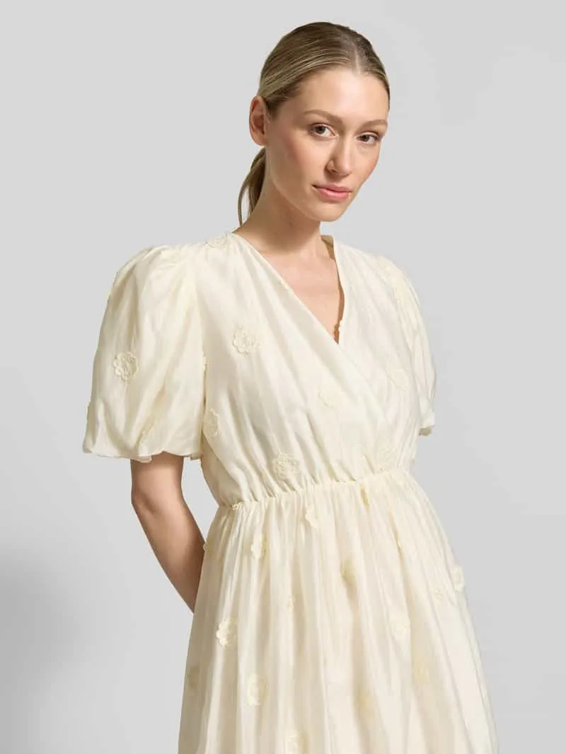 SUNCOO PARIS Minijurk met V-hals model 'CHAYA' offwhite, foto 5