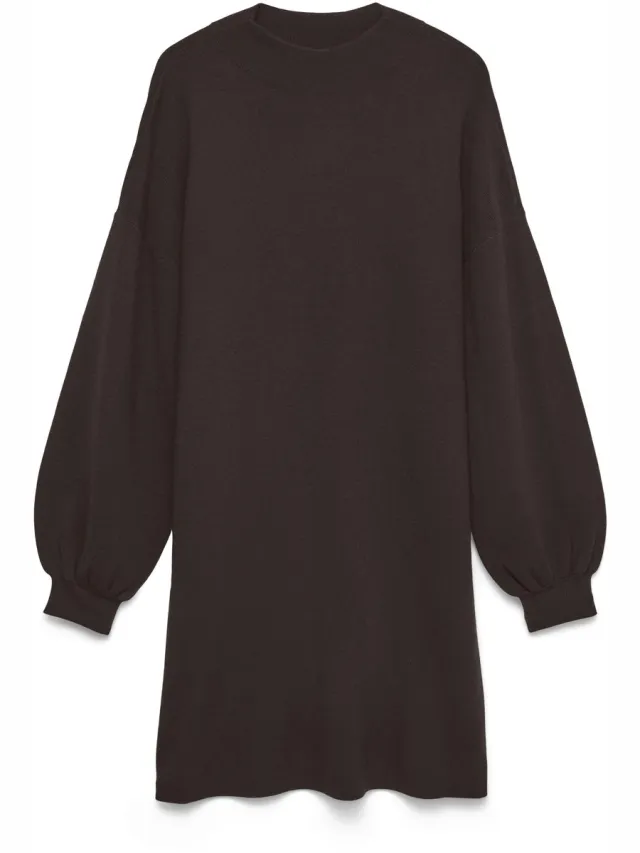 Vero Moda Nancy LS Funnelneck Jurk Dames Chocolate Torte