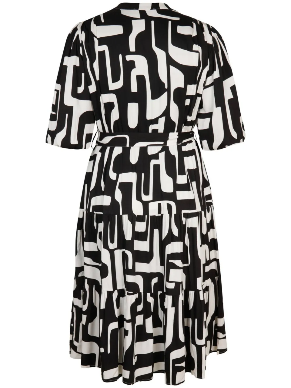 Miss Etam Plus midi jurk zwart, foto 4