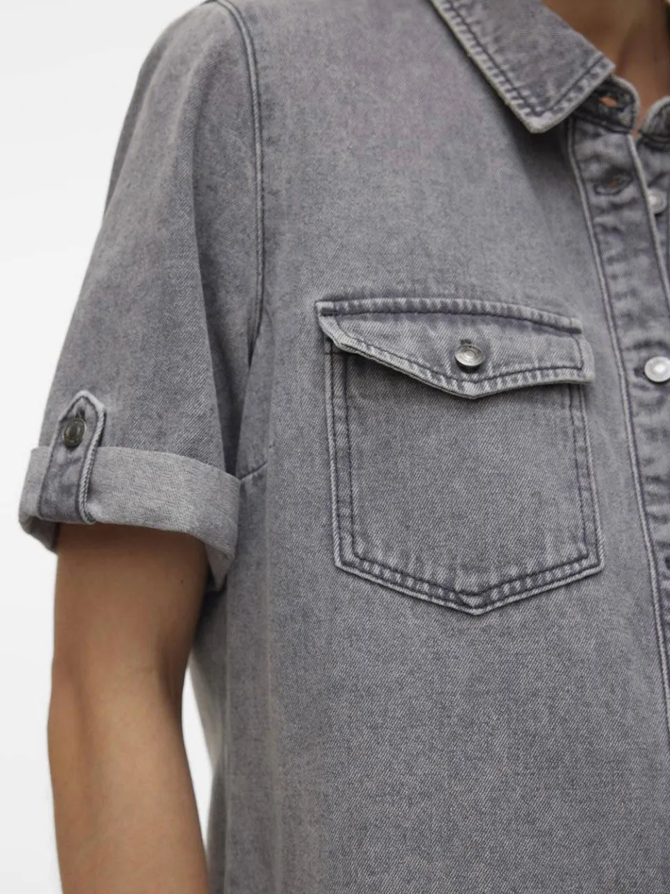 Vero Moda VMJENNIE spijkerjurk medium grey denim, foto 8