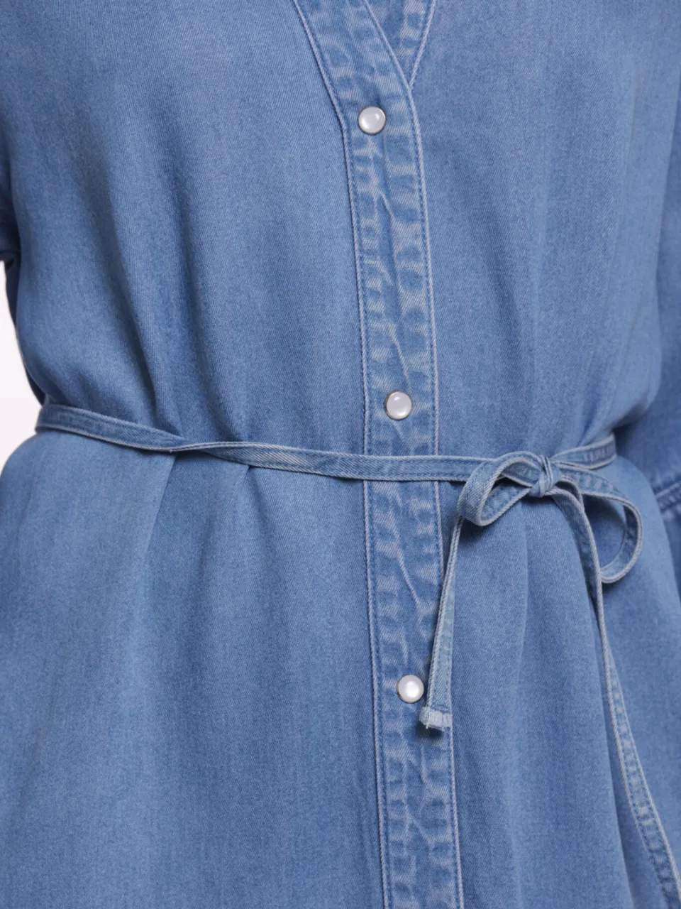 Rino & Pelle A-lijn jurk medium blue denim, foto 4