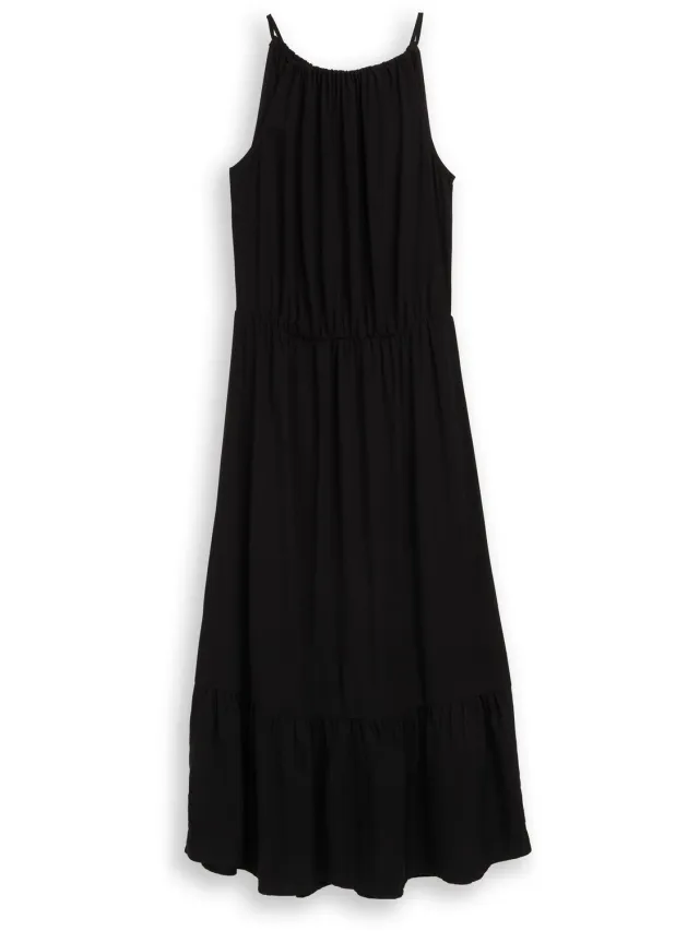Tom Tailor Maxijurk van viscose - deep black