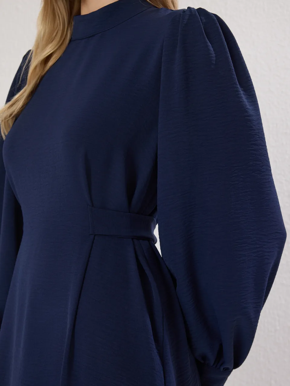 Trendyol Modest Dames Donkerblauw Effen Maxi Lang Casual Recht Modest Jurken marineblauw/blauw, foto 2