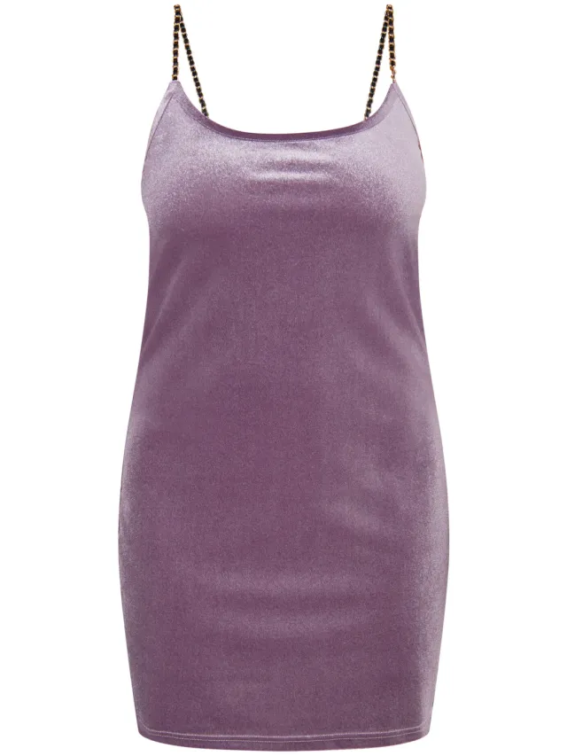 Faina Mini fluwelen jurkje met glitters Dames lavendel, foto 2