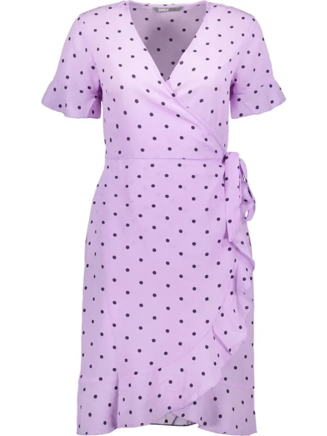 Only Onlsandy S/s Wrap Dress Ptm 15255056 Lavendula/dot Paars