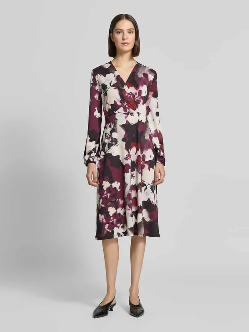 ZABAIONE Midi-jurk in wikkellook met v-hals Violet
