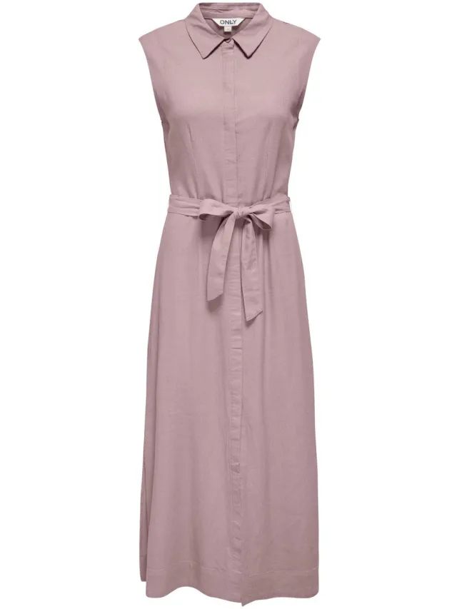 Only ONLGOA SL LINEN BL SHIRT DRESS CC PNT - Meisjes - Maxi jurken burnished lilac