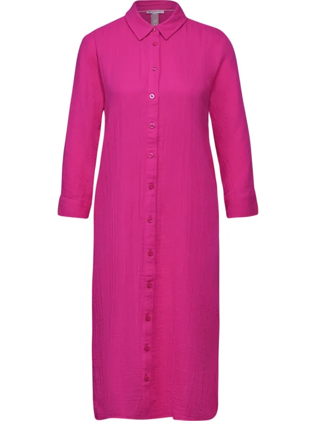 Street One QR muslin shirt Dress solid mousseline Dames Jurk - magnolia pink