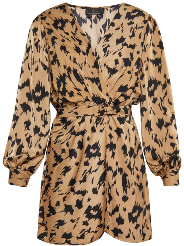 Faina Jurk Dames Camel Veelkleurig, foto 2