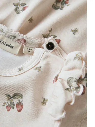 Lil' Atelier BABY gebloemde korte jurk lichtroze, foto 3