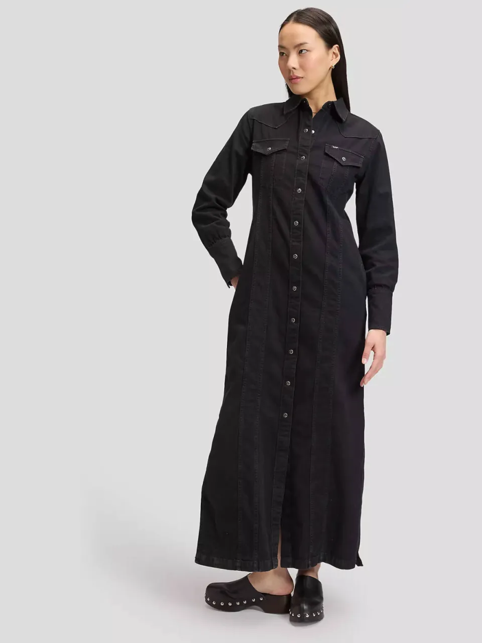 Lee spijkerjurk met split - black denim