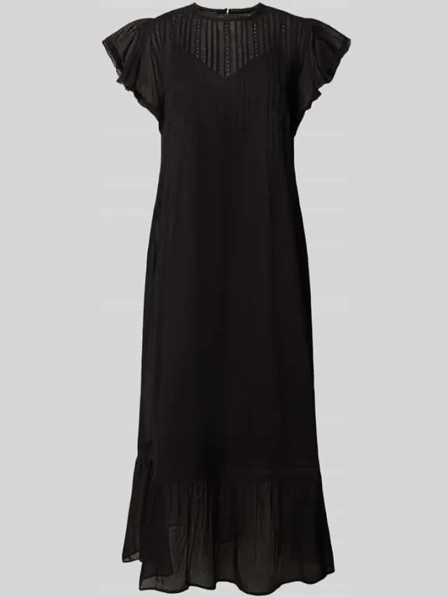 Scotch & Soda Maxi-jurk met ronde hals Zwart