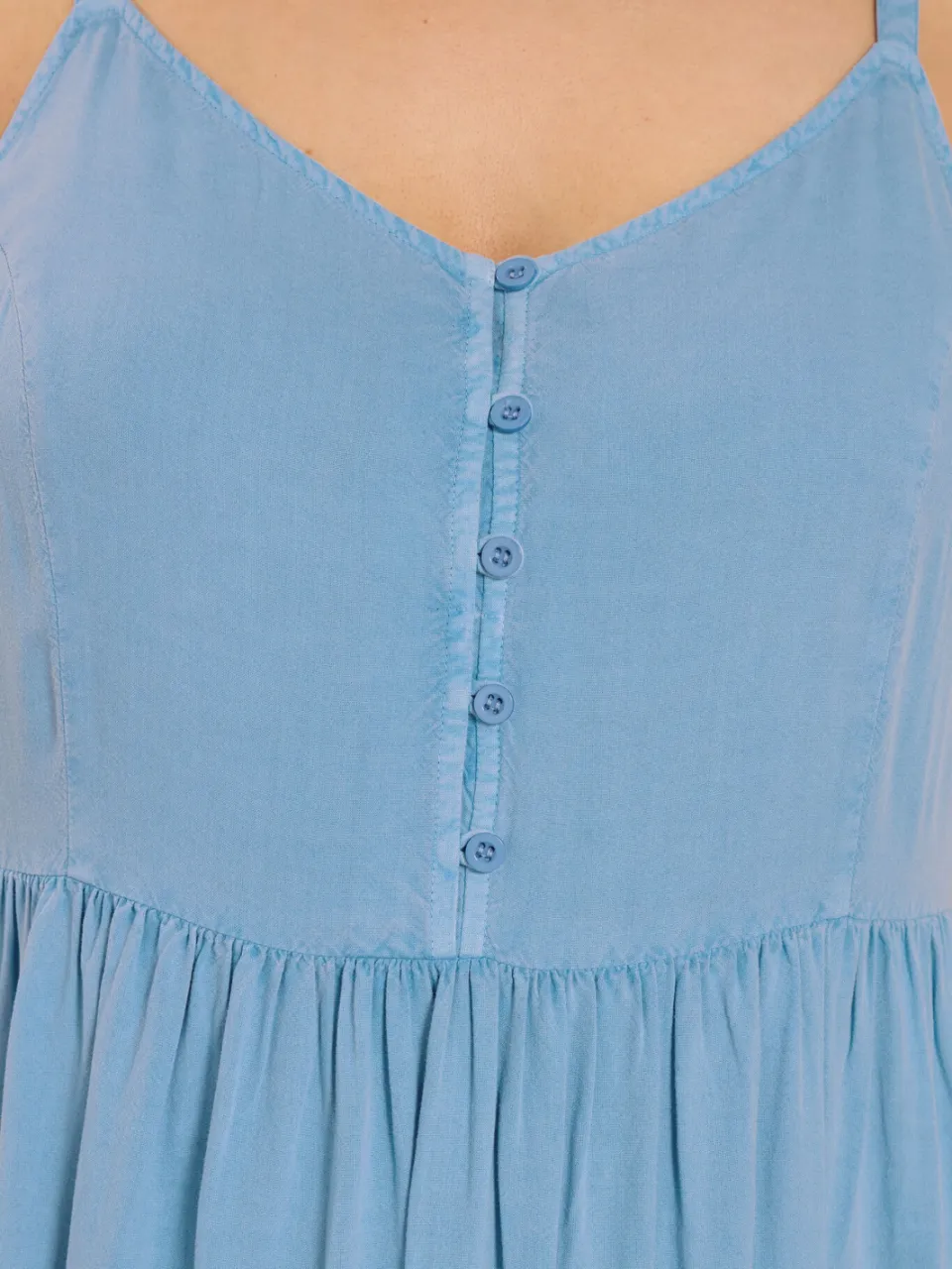 Yours Blauwe Midijurk Met Bandjes-52, foto 5