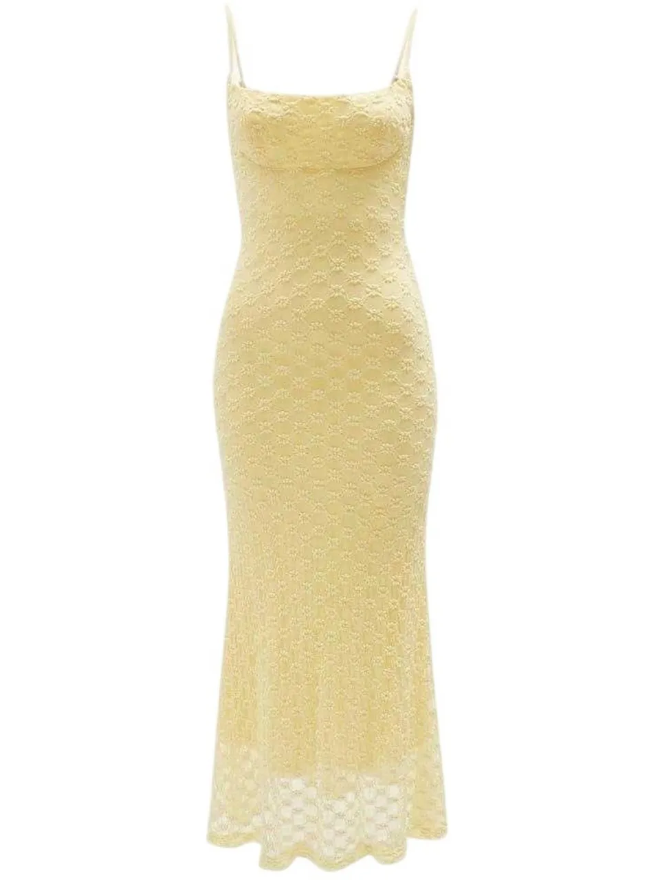 bardot Adoni mesh-midijurk voor dames (Kanarie Geel), foto 2