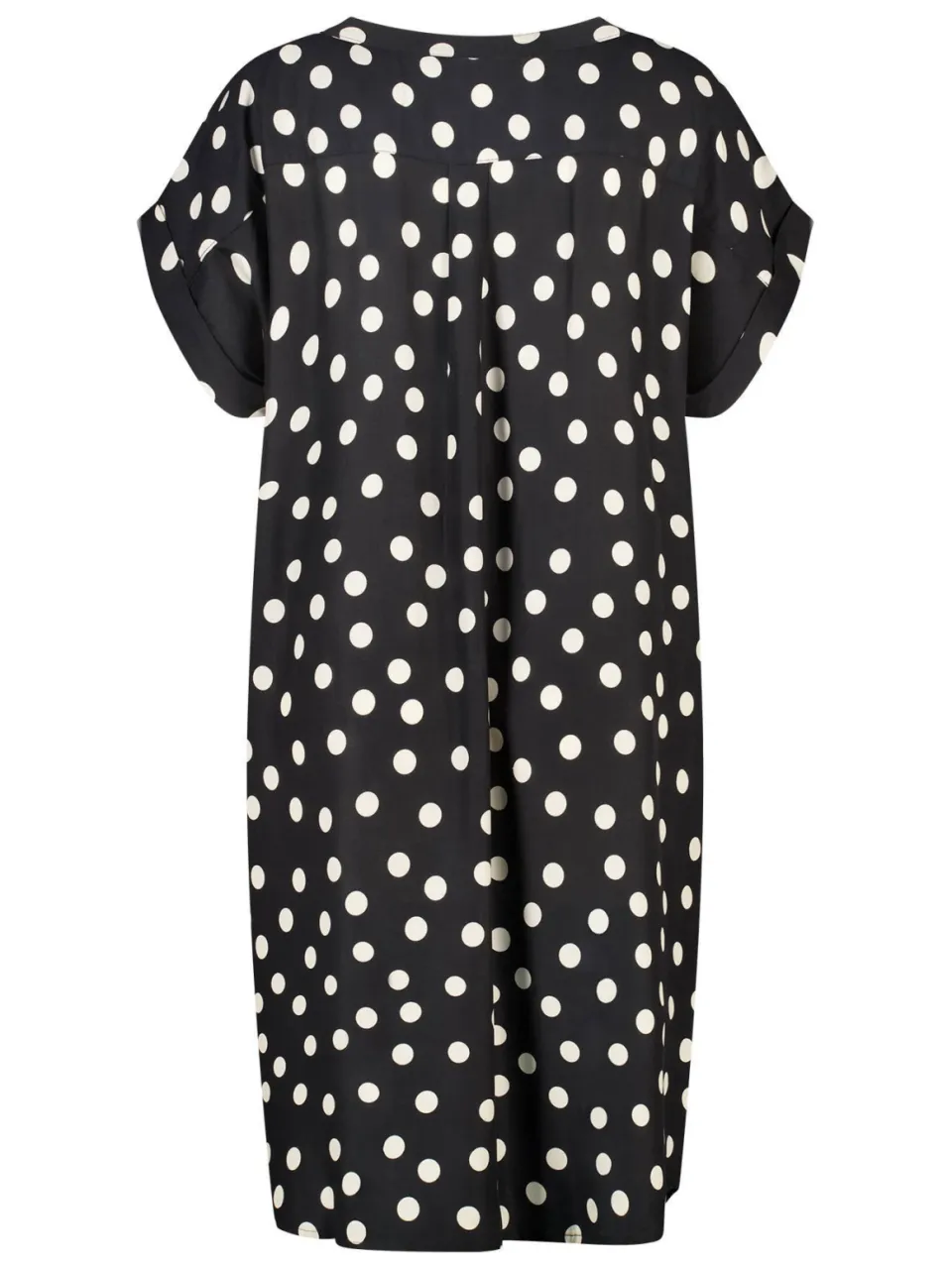 MS Mode viscose zomerjurk met plooien en stippen Plus Size - bruin, foto 3