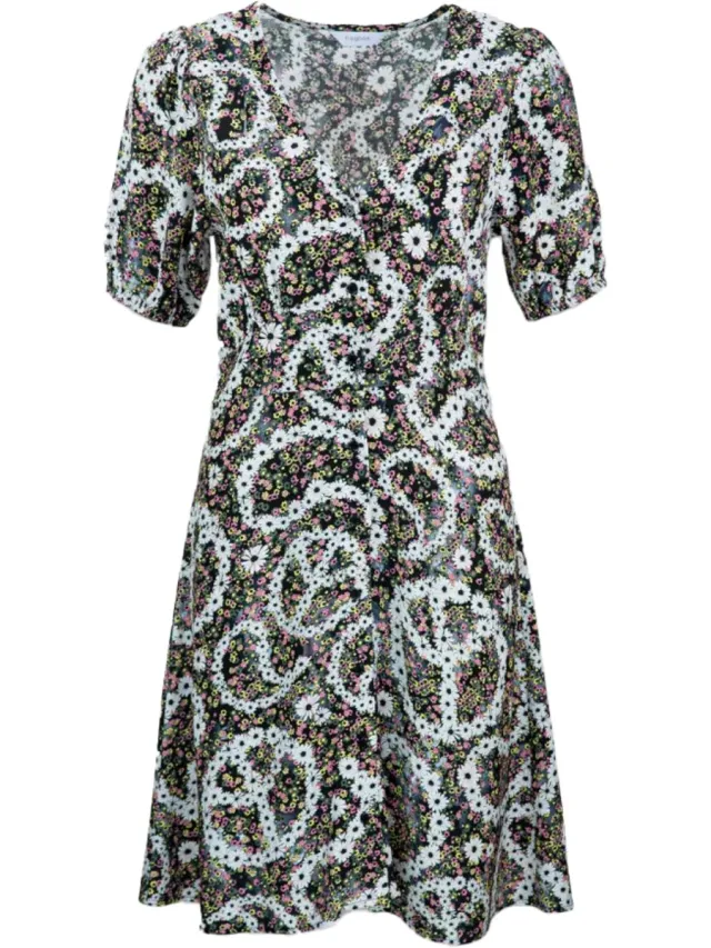FrogBox blouse jurk bloemen print Wit