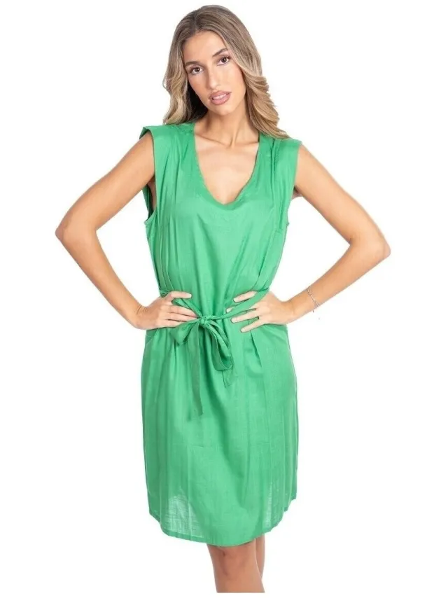 Isla Bonita By Sigris Lange Jurk Isla Bonita By Sigris Lange Midi-Jurk Groen