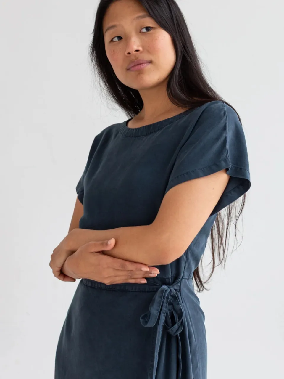 TWOTHIRDS dames vegan Jurk Comte Navy Lagoon Extra donkerblauw