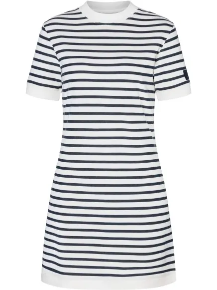 Super.Natural Women's Casual Stripe Bio Dress - Jurk, wit/grijs