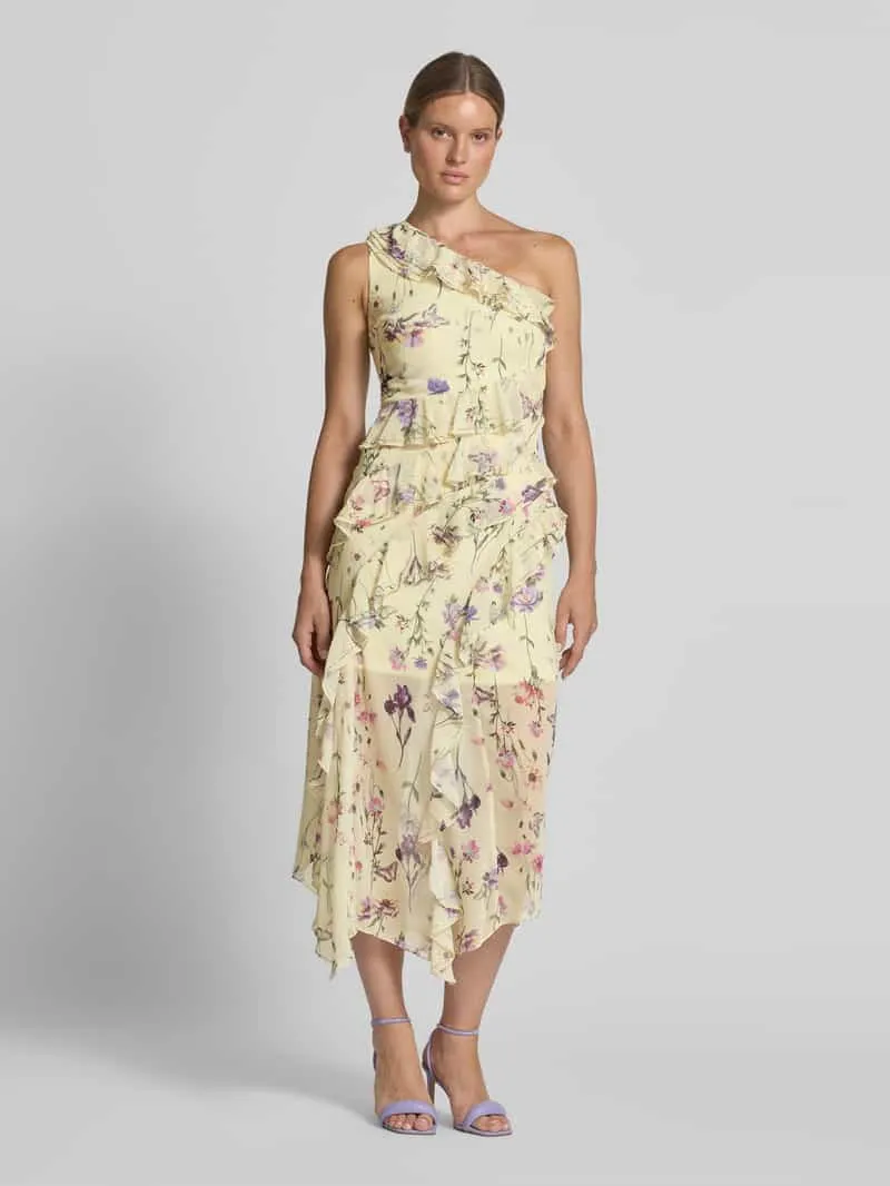 Lipsy midi-jurk met siersteentjes Geel