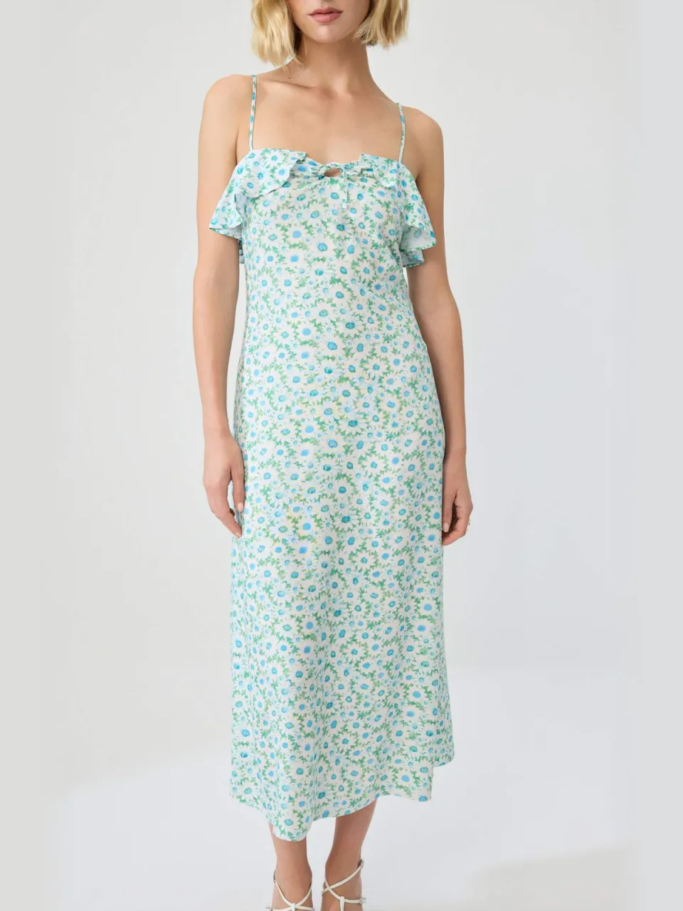 Trendyol TRENDYOLMİLLA Dames Meerkleurig Bloemen Midi Mouwloos Bodycon Jurken veelkleurig, foto 2