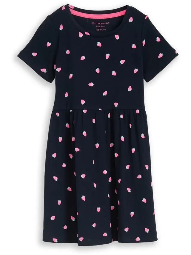 Tom Tailor Mini-jurk met geribbelde structuur - small strawberry print