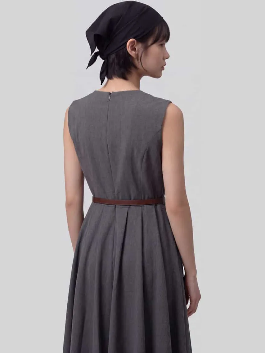 Jake*s Collection Midi-jurk op de taille Donkergrijs