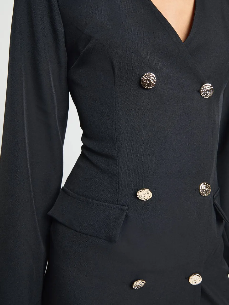 boohoo Dames Getailleerde Mini Jurk met Lange Mouwen zwart, foto 4