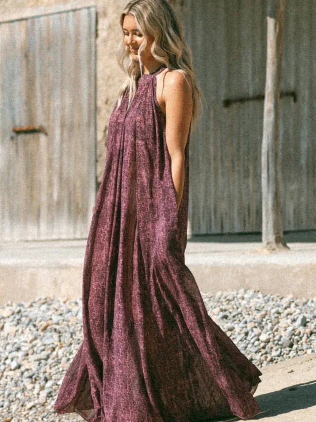 Bolina Island maxi jurk roze Roze/ paars