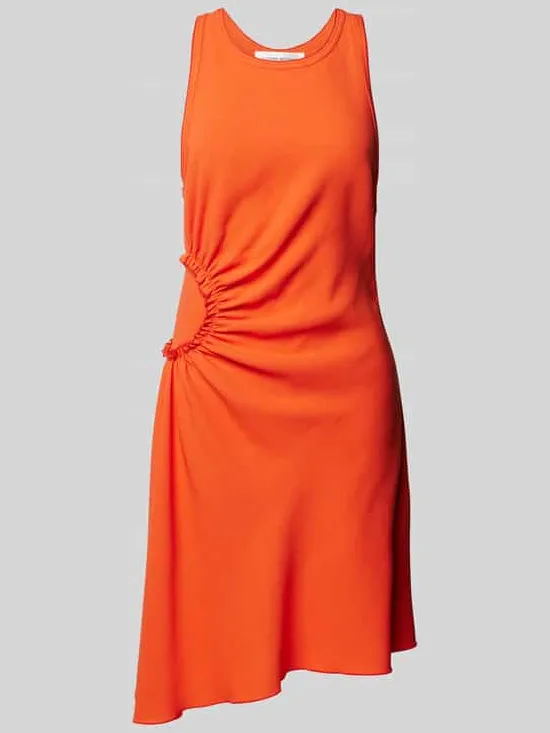 Victoria Beckham Knielange jurk met ronde hals rood, foto 2