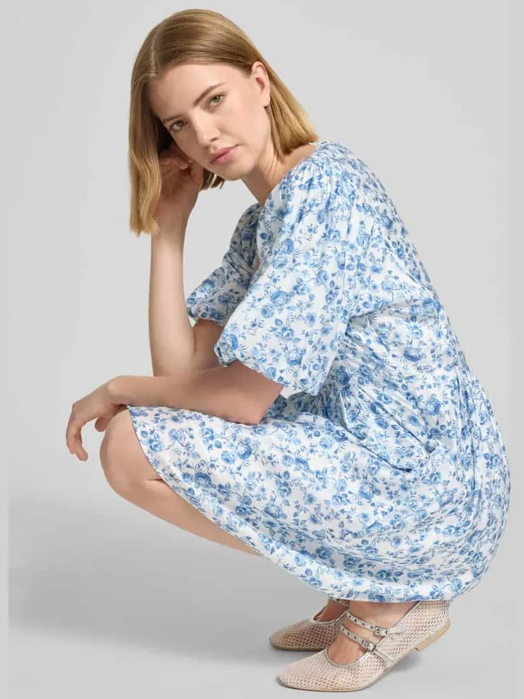 Vero Moda Getailleerde vrijetijdsjurk van viscosemix model 'BLISS' lichtblauw, foto 3