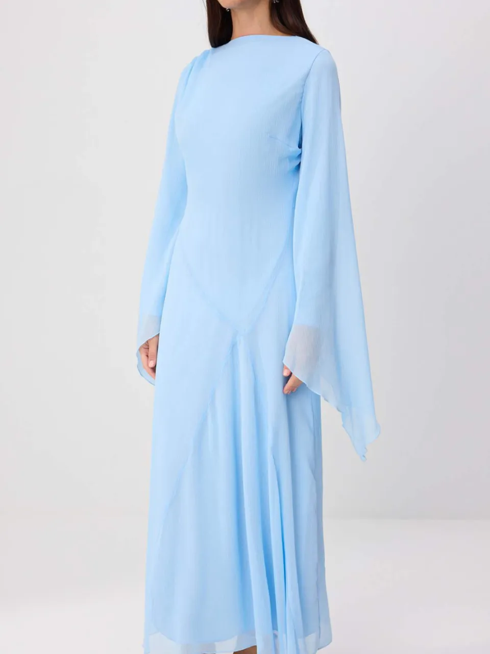 Trendyol Modest Dames Blauw Effen Maxi Lang Stijlvol/Avond Recht Modest Jurken, foto 2