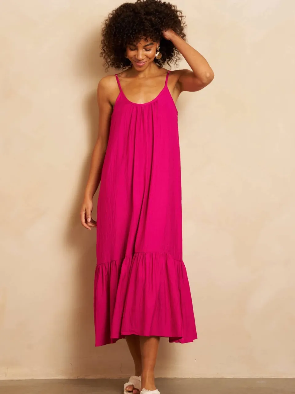 Lofty Manner maxi jurk fuchsia, foto 5