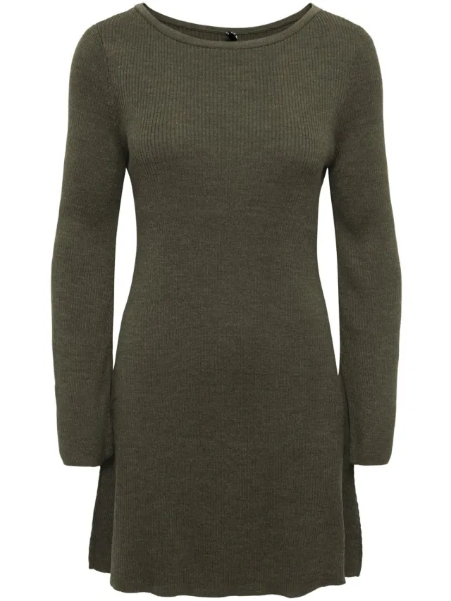 Only Gebreide jurk ONLTESSIE Midi-jurk Burnt Olive 1