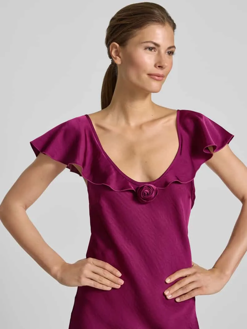 Vero Moda Vloeiende avondjurk van satijn model 'RITA' helder paars, foto 3