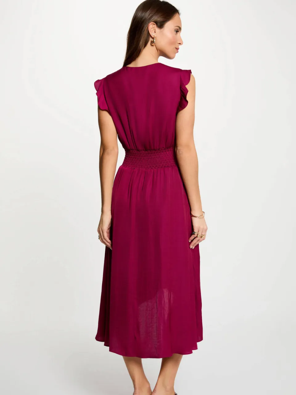 Morgan midi jurk donkerrood, foto 3