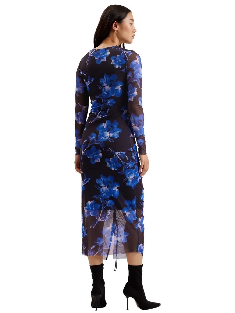 Ted Baker Marliyy Bodycon Jurk Met Print Van Mesh In Blauw Donkerblauw