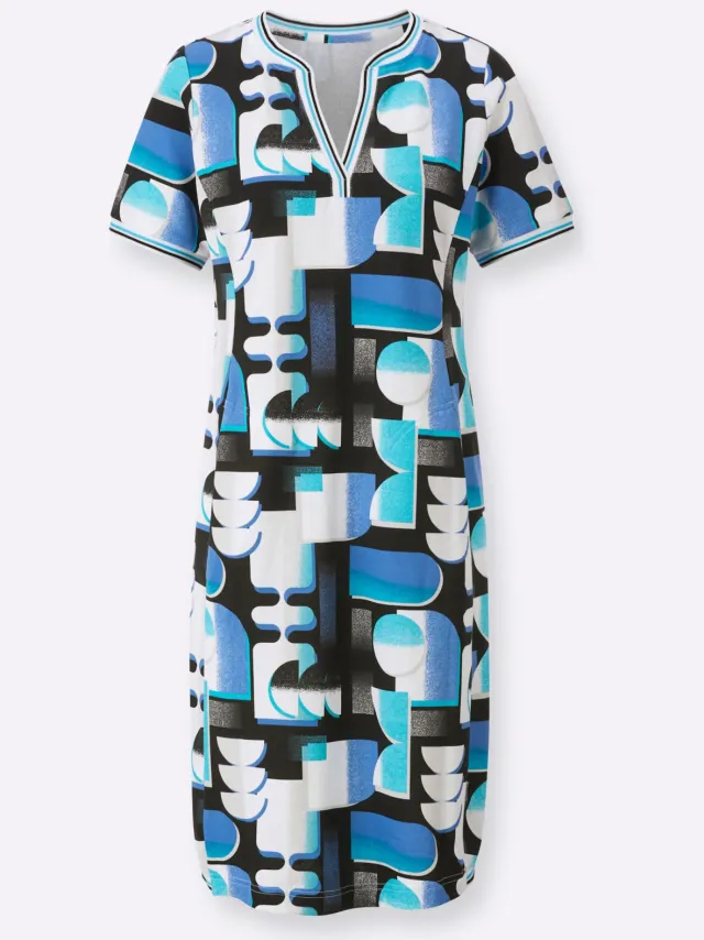 Shirtjurk turquoise/zwart bedrukt, foto 2