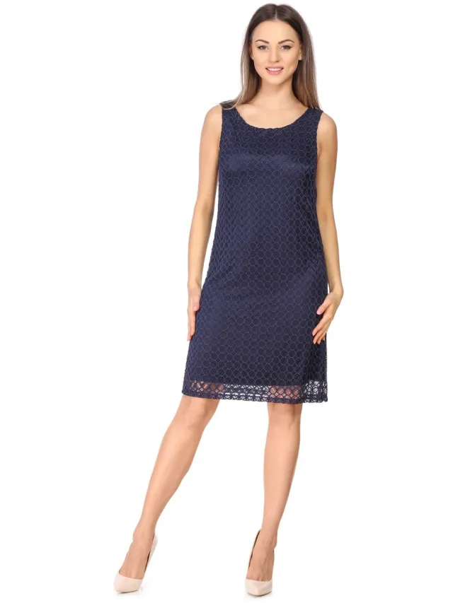 Bellivalini Damesjurk - Knielange Kanten – Jurk – Feestelijke – Zomerjurk – Donkerblauw – XXL - BLV-BLV50-259-DR