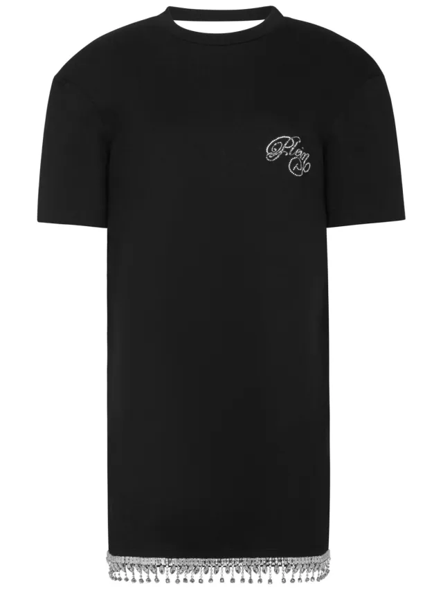 Philipp Plein T-Shirt Korte Jurken Signature zwart, foto 2