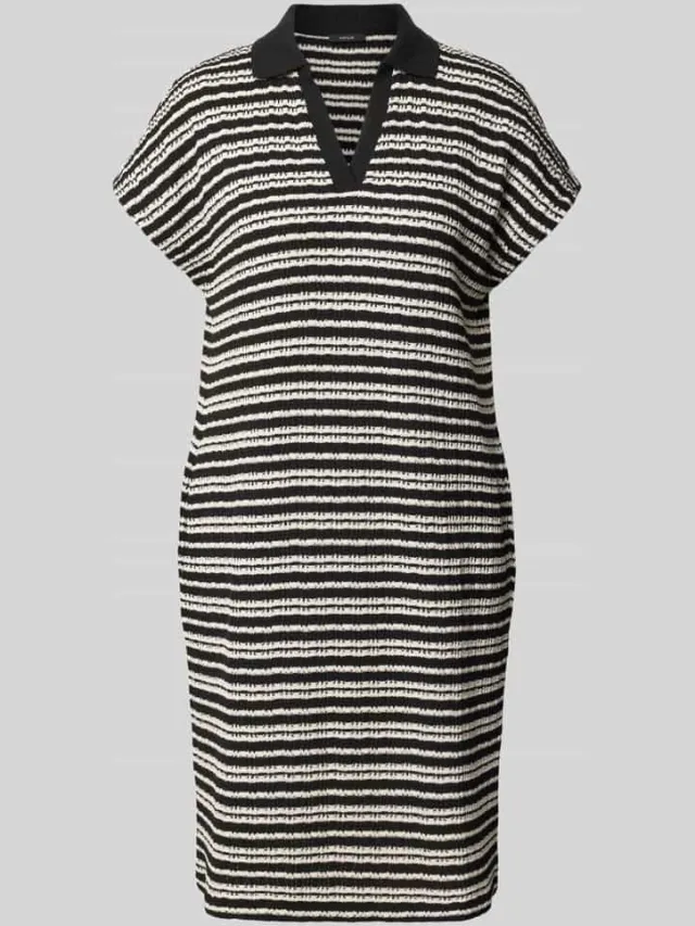 Opus relaxed fit jurk in tricotlook model 'Wary' zwart, foto 2