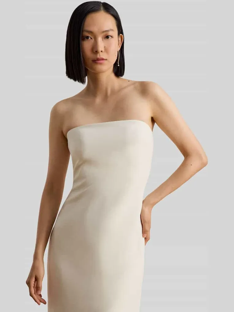 Lauren Ralph Lauren Nauwsluitende cocktailjurk met pijpsplit beige, foto 5