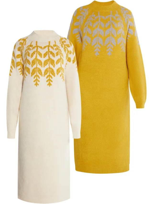Mo Dress 2-Pack Cream Multicolor & Curry Multicolor