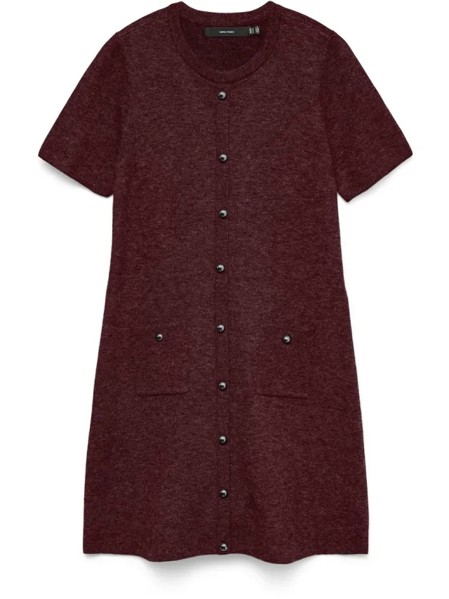 Vero Moda Gebreide jurk VMJOHANNA Midi-jurk Tawny Port