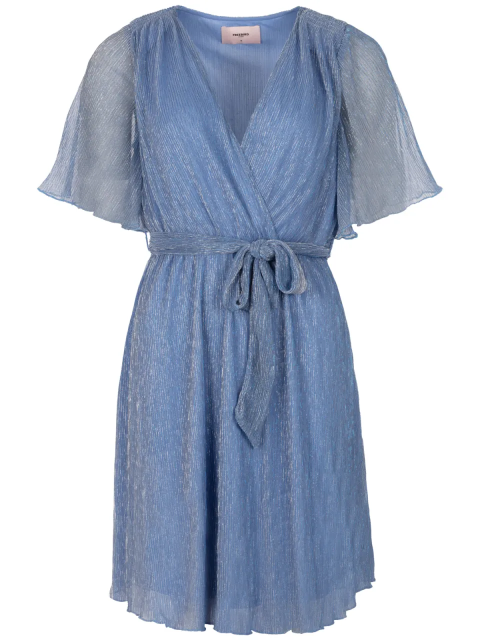 Freebird Dalena korte jurk met lurex lichtblauw blauw, foto 2