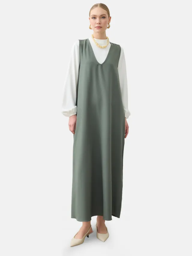 Refka Modest Dress Refka Kaki