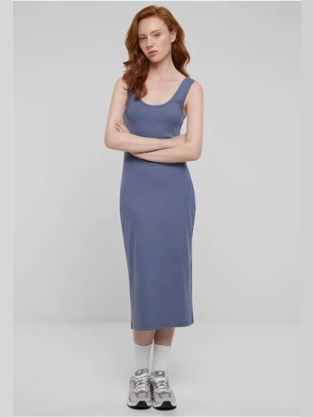 Urban Classics Rib Top Lange jurk - 4XL - Blauw